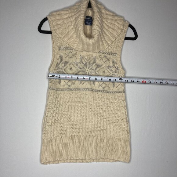 Vintage 90s RALPH LAUREN BLUE LABEL Sweater Vest Cashmere Wool Ivory Snowflake M - Picture 6 of 16